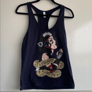 Navy Worship Skatin Skater Tank